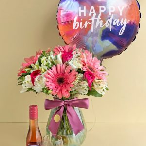 Gerberas y Licor Rosa