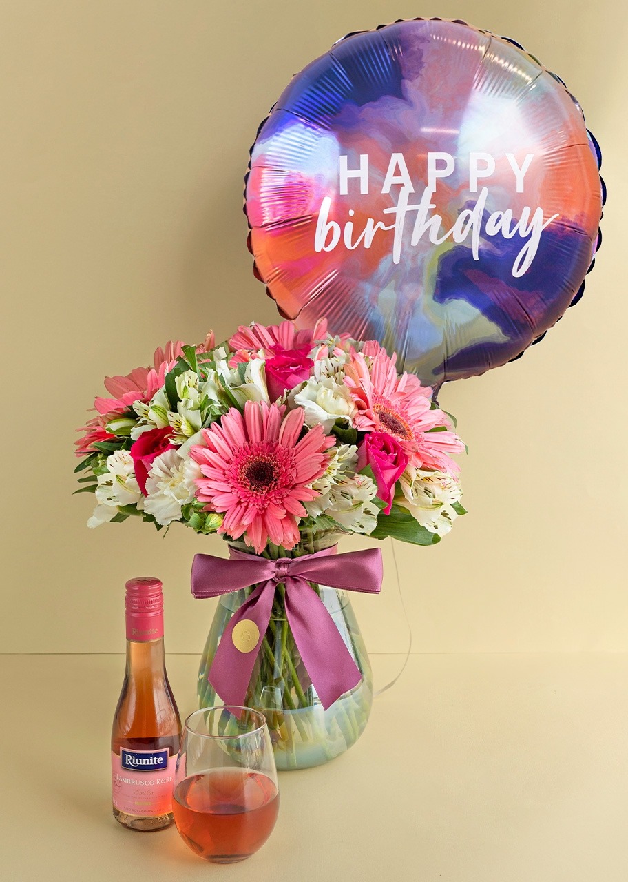 Gerberas y Licor Rosa